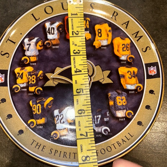 NFL St. Louis Rams THE SPIRIT OF FOOTBALL Decorative Plate Generation Of Jerseys - Picture 2 of 4